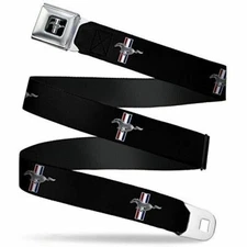 Kids Mustang Seatbelt Belt - Tri-Bar Logo PERFECT For That Ford Kid In Your Life