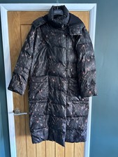 Allsaints Allana Camo / Leopard Print Puffer Coat Size 10uk Oversized Fits A 12