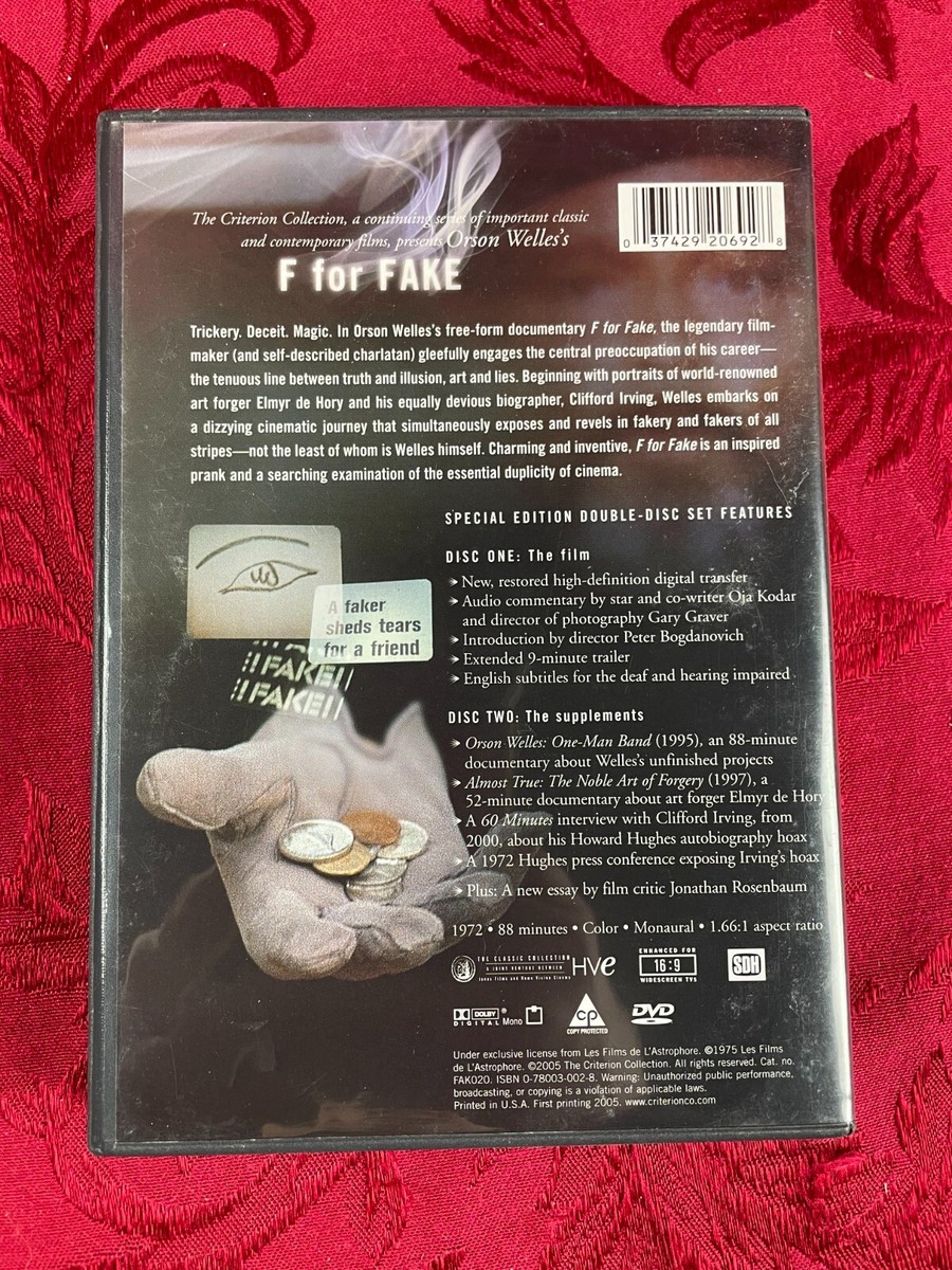 F FOR FAKE (2005) Orson Welle, Criterion Collection | eBay