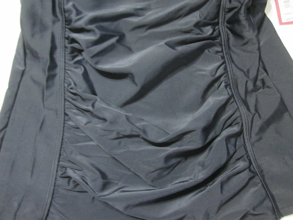 Новый с Ярлыками Merona женщин размер M танкини черный беспроводной с подкладкой чашки собранными в Рюш Beachwear - Изображение 4 из 4