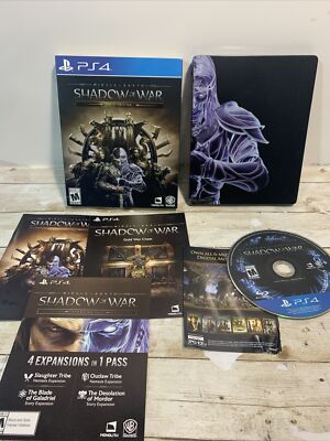 middle earth:Against the Shadow 未開封ボックス Middle-earth: Shadow of War Gold Edition Steelbook PS4 Complete
