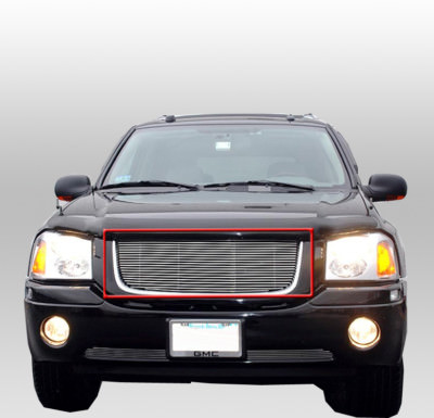 Tgautopart Front Upper & Bumper Billet Grille Combo For GMC Envoy 2001-2009 – Polished Aluminum
