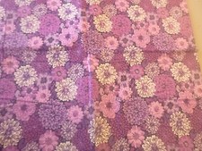 Multiple Purple Flowers on Purple Cotton Fabric 44" Wide x 36" long