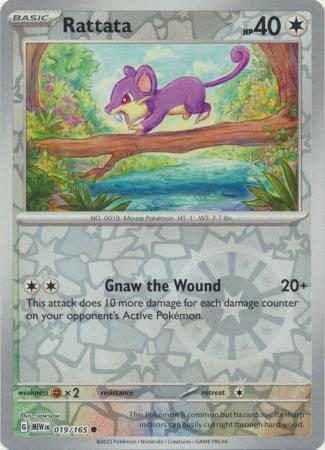 RATTATA 019/165 151 POKEMON ENGLISH (REVERSE HOLO, NM)