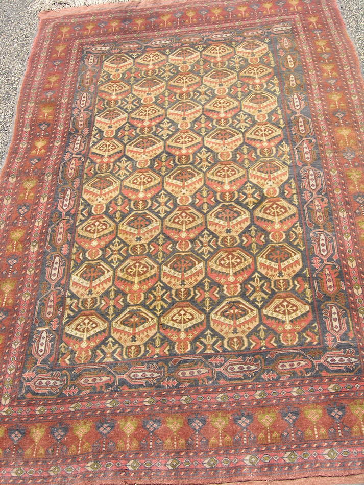 Kabul Rug Fine Vintage Hand Knotted Afghan Kabul Silk Wool Oriental Rug 46x88 ...