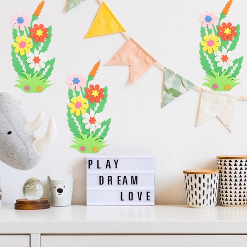 4 Bags Flower Stickers Chalkboard for Kids Crafts Wall Creative