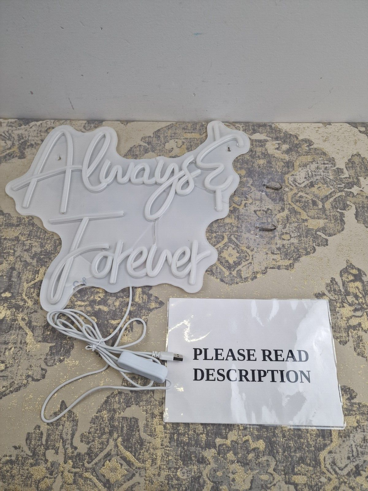 Looklight Always Forever Neon Sign White Led Neon Sign for Wall Decor Acrylic