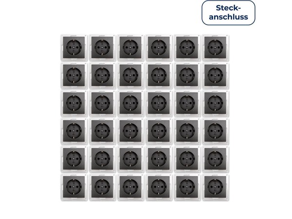 Schutzkontakt Steckdose Mcpower Flair Up Klemmanschluss 36Er Pack Anthrazit-image