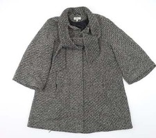 Get Womens Grey Overcoat Coat Size 14 Button