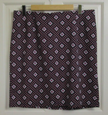 NWT Cato Black Red Geometric Skirt Women Size L 35x19.5 Pull On Stretch 80-27858