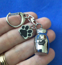 Pet Urn KEYCHAIN Ashes Stainless Steel Charm Always in my Heart      
