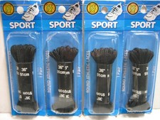 4 Pack BLACK 36" Inch Round Athletic Sport Shoe Laces 73-2 Shoe Gear