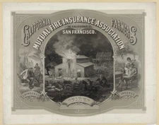 8" x 10" Photo 1877 California Farmers Mutual Fire Insurance Association