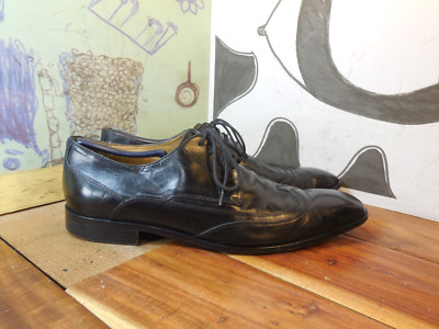Mercanti Fiorenti Black Leather Wingtip Oxfords Made In  display picture 2