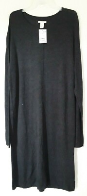 H&M Basic Divided Women s Large Gray Dress Long Sleeve NEW