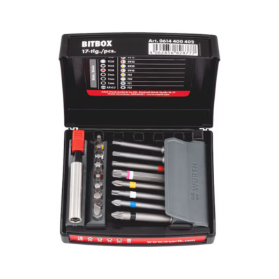 Würth Universal Bohrschrauber Bit Box Set 17-teilig RW PH PZ TX HEX SZ 6KT