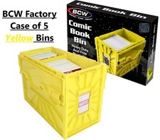 1 Case 5 BCW Yellow Short Comic Book Box Bin Acid Free Storage Organizer