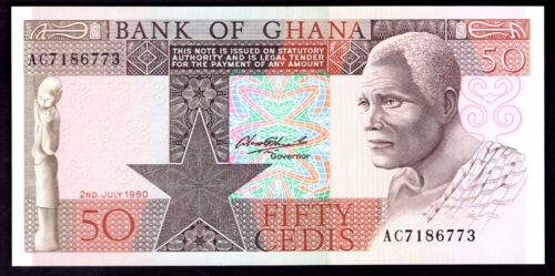 Ghana, 50 Cedis, 2-7-1980 (WPM 22b). AC7186773. UNC. - Afbeelding 1 van 2
