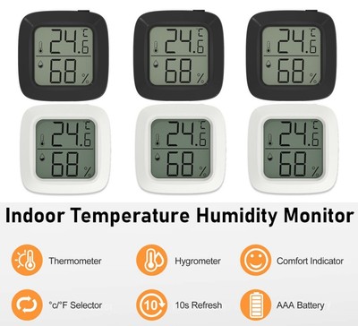 Mini Digital Thermometer Hygrometer Meter Indoor Temperature Humidity Monitor US