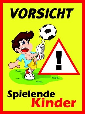 EASYDRUCK24 Schild "Achtung spielende Kinder", Warnhinweis, langsam fahren, 40 x 60cm Art118