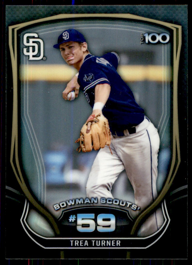 2015 Bowman Scouts Top 100 Trea Turner RC San Diego Padres #BTP-59 Insert