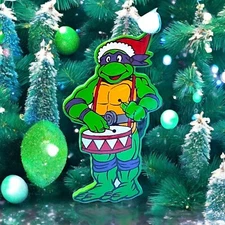Vintage Teenage Mutant Ninja Turtles Donnatello with Drum Ornament 1991 TMNT