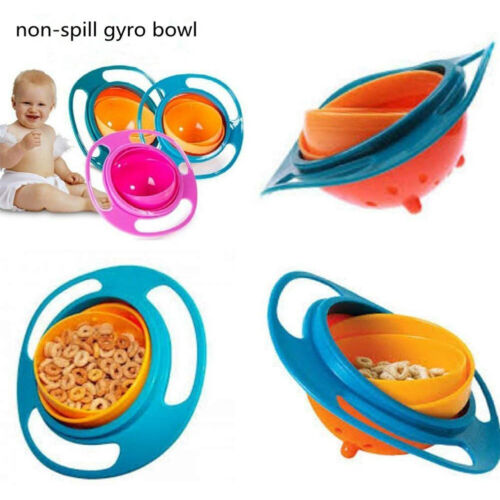 360 Degree Rotating Bowl Spillproof Flexible Bright Color Cute Gyroscopic Bowl - Photo 1 sur 8