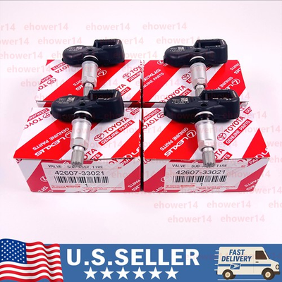 #ad 4PCS Genuine Tire Pressure Sensor TPMS 42607 33021 PMV 107J For Toyota Lexus $49.99