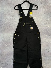 NWT Carhartt Double Knee Overall Black Fit 42/30