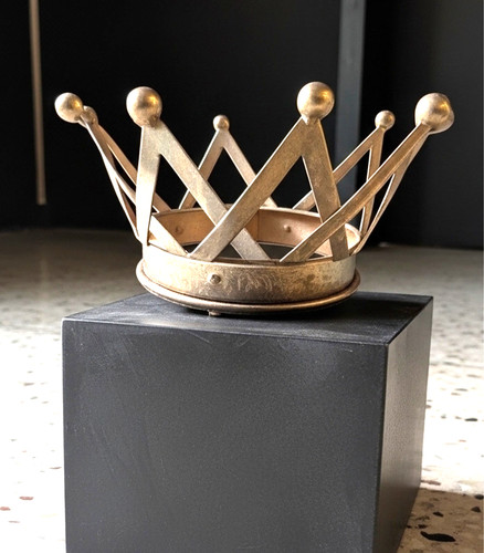 Vintage Regal Metal Gold Tone Crown, Royal  Medieval Costume Birthday Party