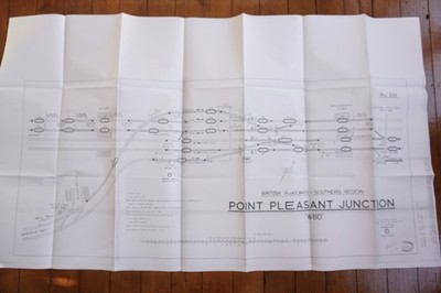 1975 Point Pleasant Junction Signal Stellwerk Anschlussgleise Eisenbahn Plan Diagramm