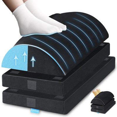 XXL 20 Inch Under Desk Foot Rest 3 Adjustable Heights Gel Foam Pocket Black