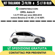 Tagliando per OPEL Astra H 1.6 77 kw Benzina 2004-2010 - 5 Lt di olio + 3 Filtri