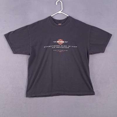 Vintage 90s Harley Davidson T Shirt Mens 2XL Black Eagle Motorcycle Omaha,NE 