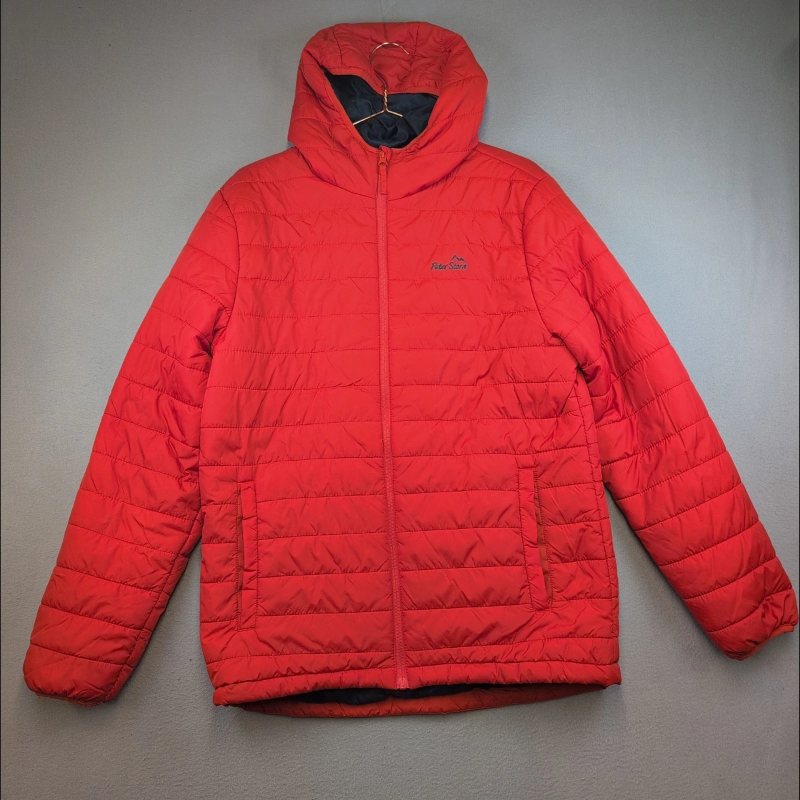 Peter Storm Hooded Puffer Jacket Orange Lightweight Insulated Mens Small