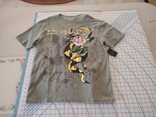 MENS MEDIUM OLIVE GREEN ED HARDY T-SHIRT - NWT