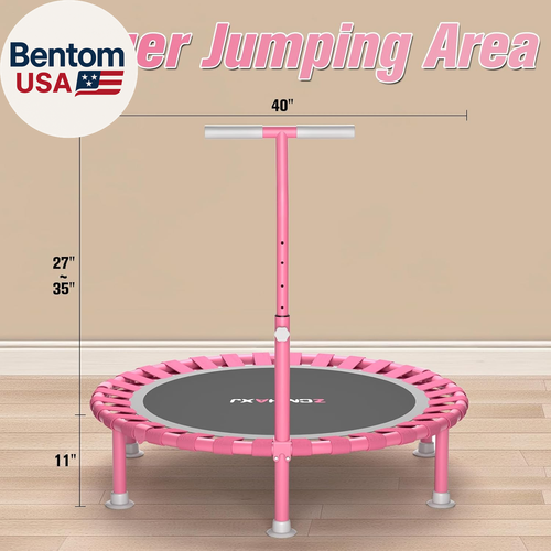 Foldable Mini Trampoline, 40" Rebounder Trampoline for Adults & Kids, 450Lbs Cap - Picture 9 of 12