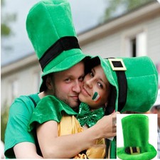 St. Patrick  s Day Green Lucky Hat   Irish Costume Accessoy Party Hat With Beard