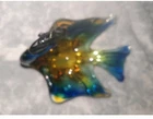 Murano Art  Fine Glass Fish Figurine Blue Yellow Green collectors/ vintage