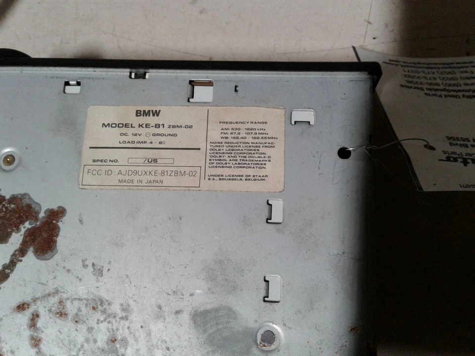 Equipo de audio radio casete con banda meteorológica compatible con 87-88 BMW 325e 957947 Foto 3 de 4