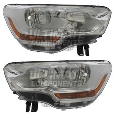 Citroen C4 Headlights Hatchback 2011-2015 Headlamps With Chrome Inner 1 Pair