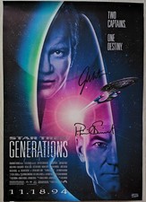 Autograph Patrick Stewart, Jonathan Frakes, William Shatner Signed 23x17 Poster