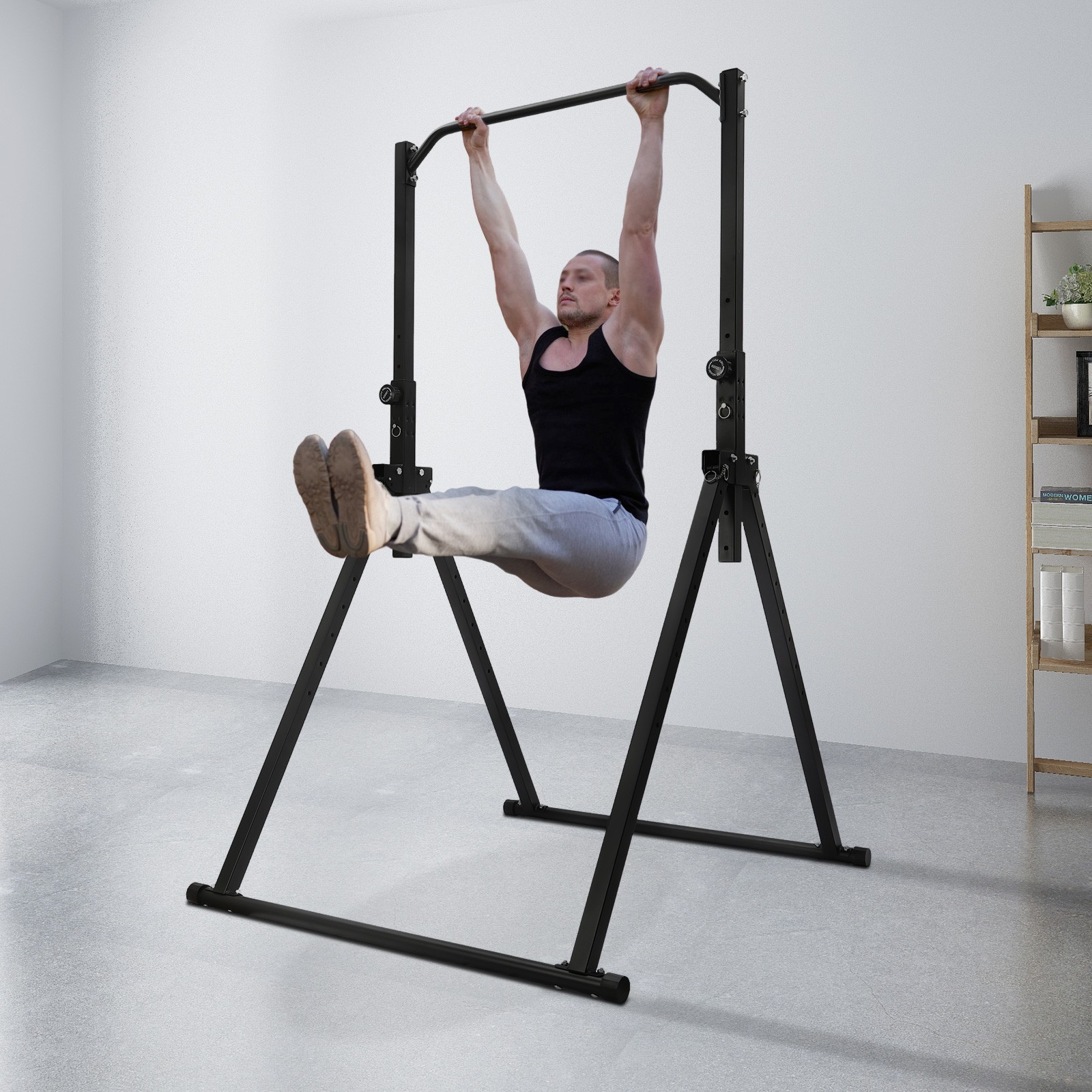 Pull Up Bar Power Tower Dip Station for Home Gym Workout Adjustable Heavy Duty