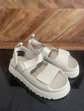 DREAM PAIRS Platform Sandals for Women Chunky Open Toe Beige Size 8