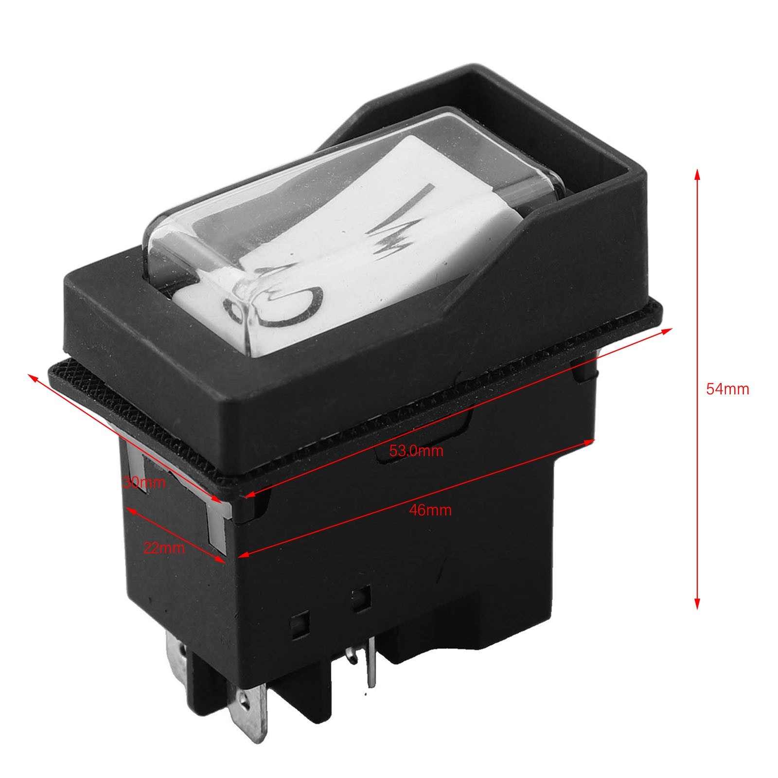 4 Pins Waterproof Pushbutton Switch for Lathe Machines and Power Tools