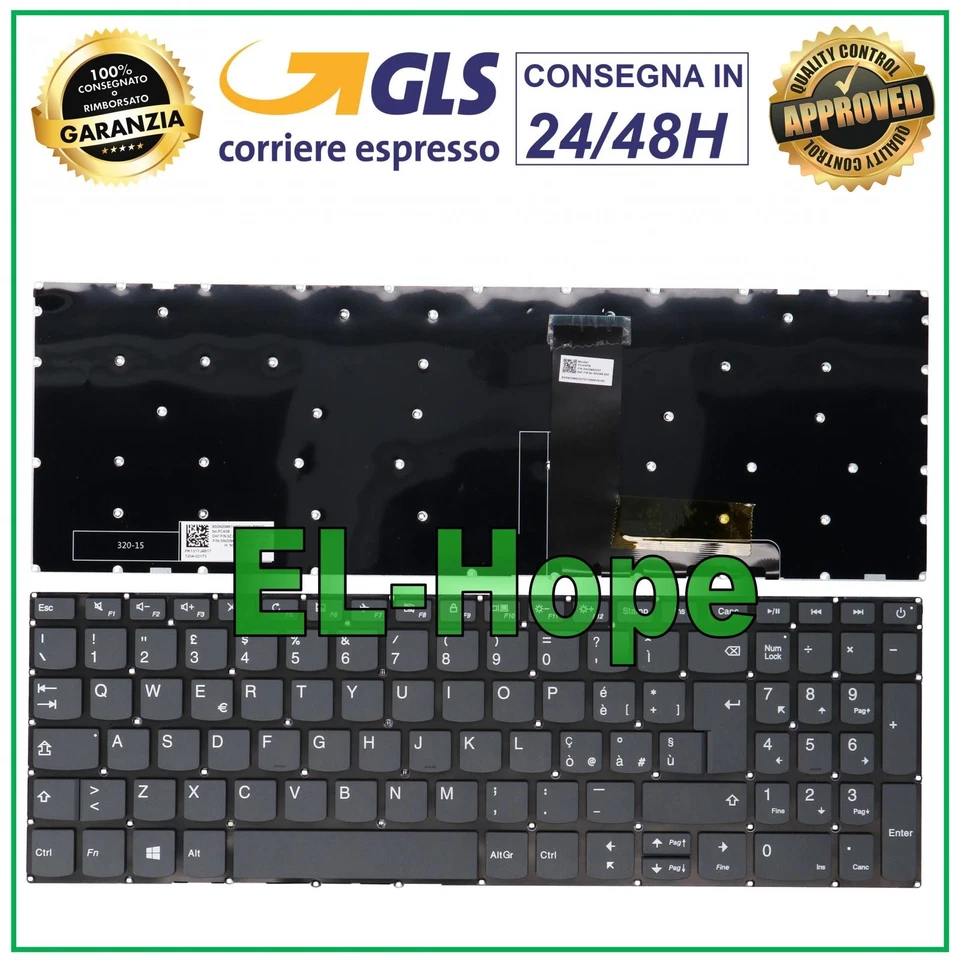 TASTIERA ITALIANA PER NOTEBOOK LENOVO V145-15AST 81MT - V155-15API 81V5 GRIGIA