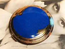 Pygmalion-American blue and gold tone Vintage Powder Compact: Makeup Mirror-1v