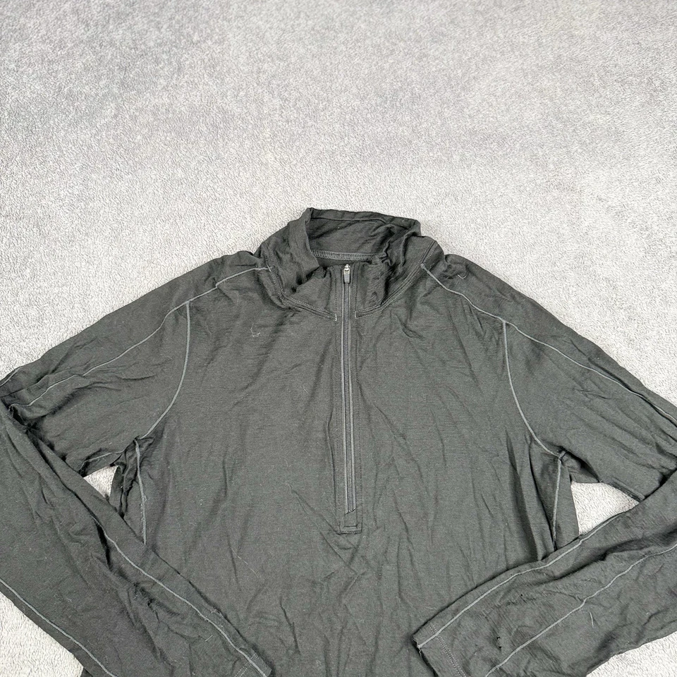 Pullover cooperativo REI para hombre grande negro 1/4 cremallera lana cremallera capa base manga larga caminata Foto 2 de 4