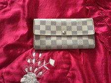 Autentico portafoglio lungo Louis Vuitton in tela azzurra bianco (senza scatola)