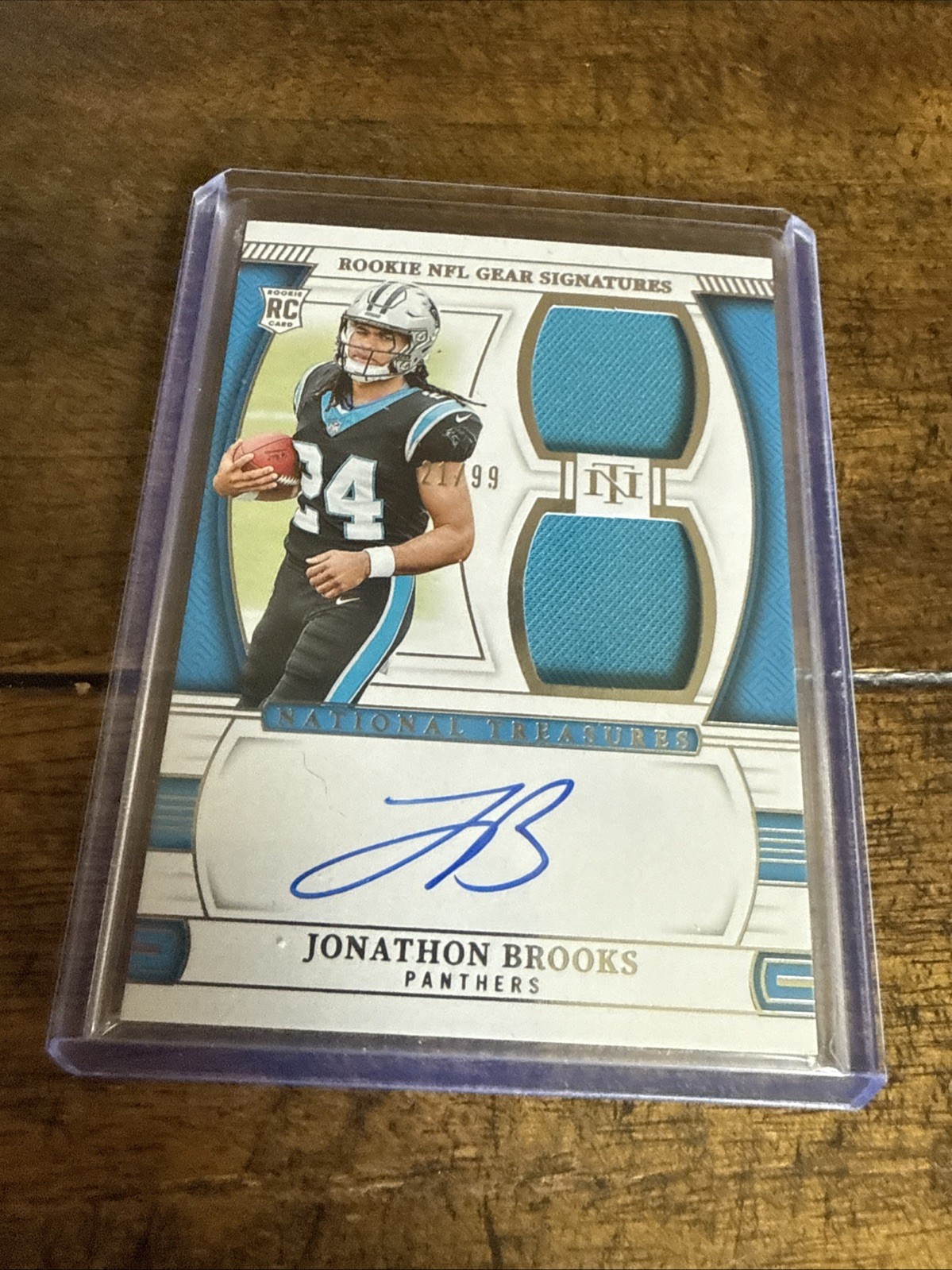 2024 Jonathon Brooks National Treasures Rookie Gear Signatures RPA/99